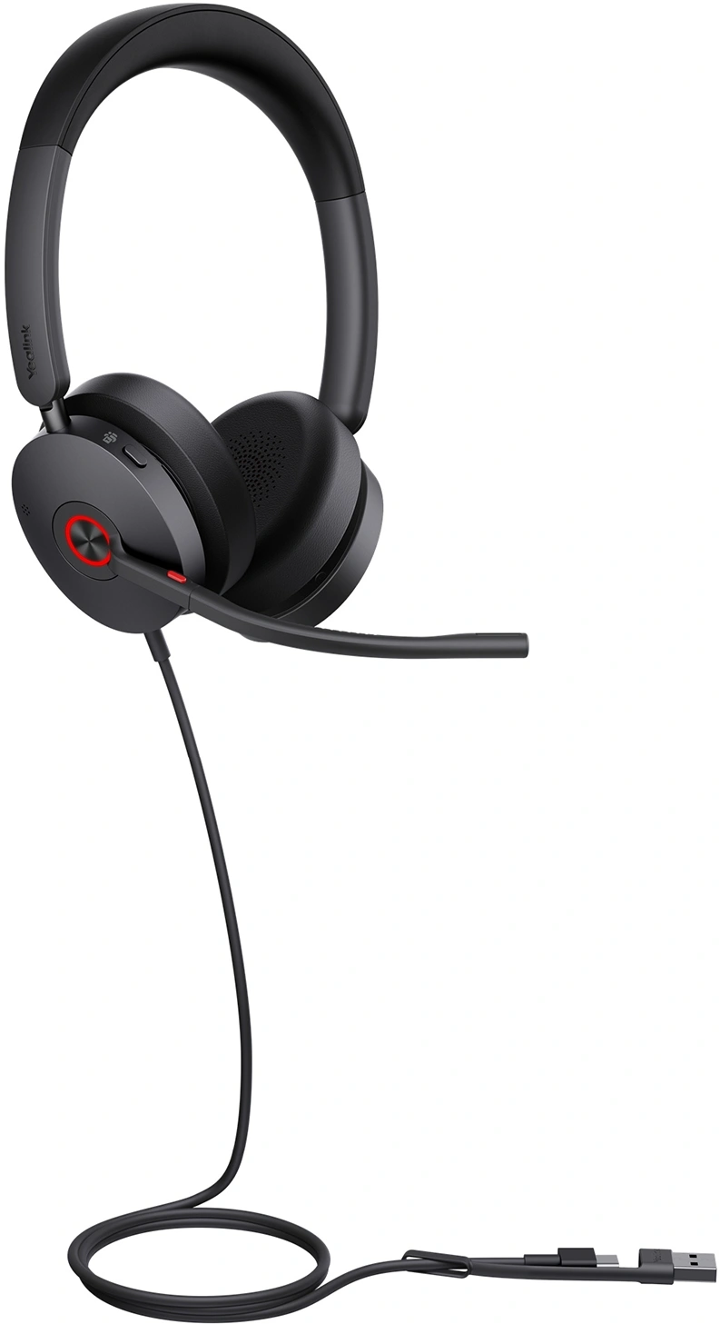 Гарнитура проводная Yealink UH48 Dual UC USB-C/A черный — изображение 2