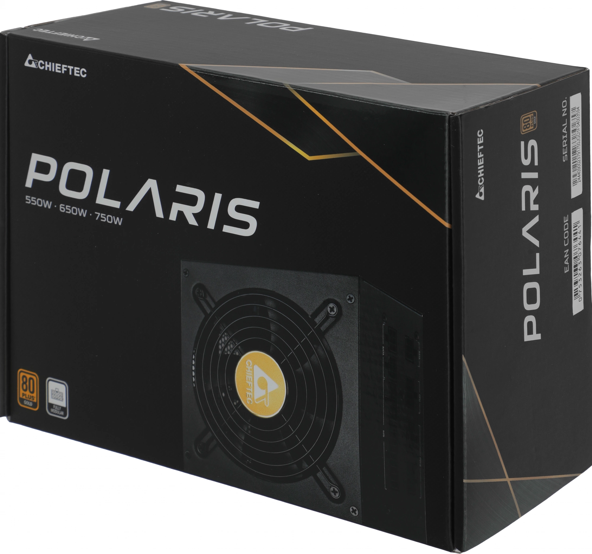Блок питания Chieftec ATX 750W Polaris PPS-750FC 80+ gold 24pin APFC 120mm fan 8xSATA Cab Manag RTL — изображение 8