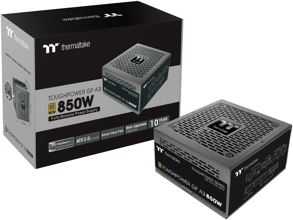 Блок питания Thermaltake ATX 850W Toughpower GF A3 Gen.5 80+ gold 24pin APFC 120mm fan 8xSATA Cab Manag RTL — изображение 9