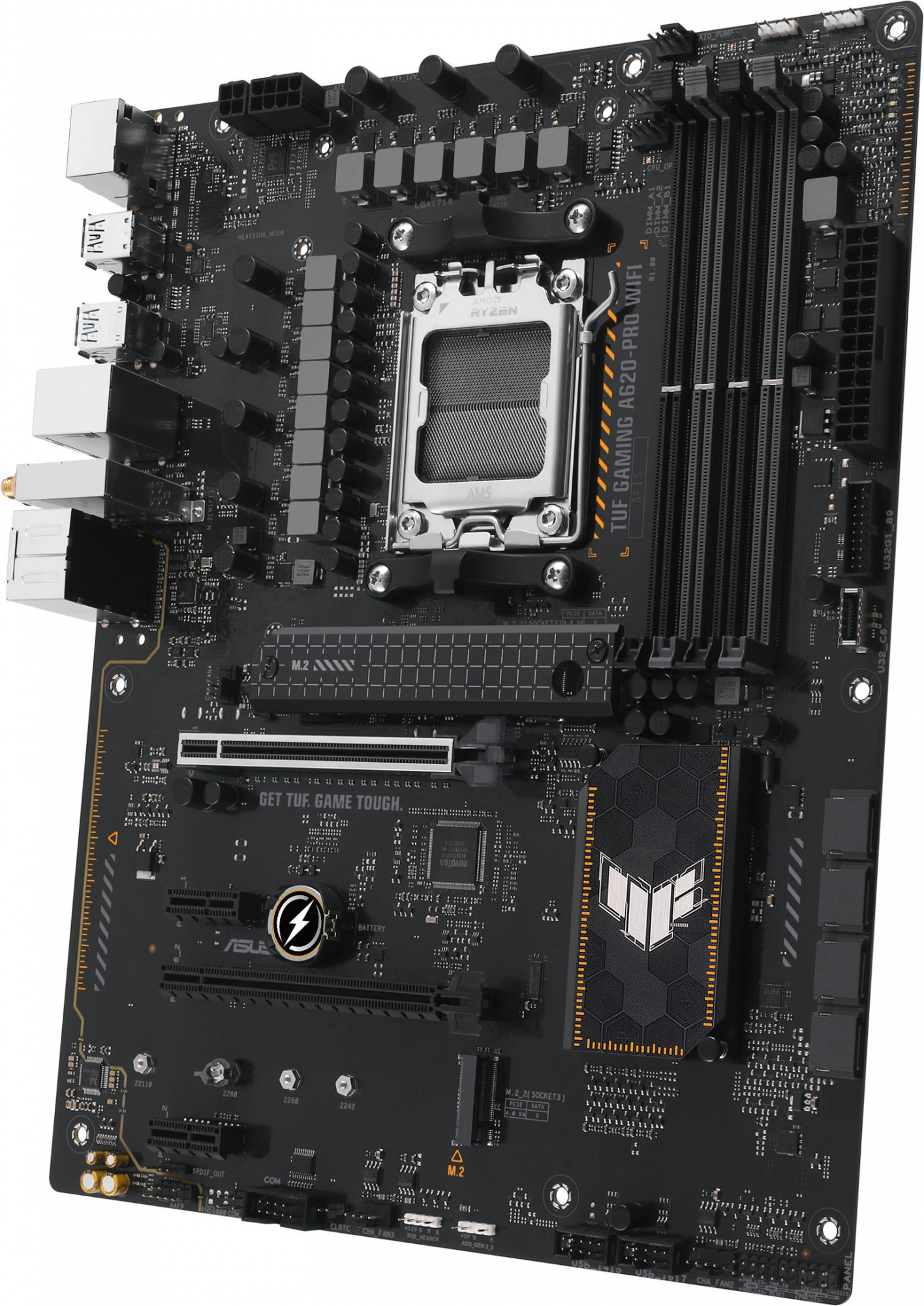 Материнская плата Asus TUF GAMING A620-PRO WIFI Socket AM5 AMD A620 4xDDR5 ATX AC`97 8ch(7.1) 2.5Gg RAID+HDMI+DP — изображение 6