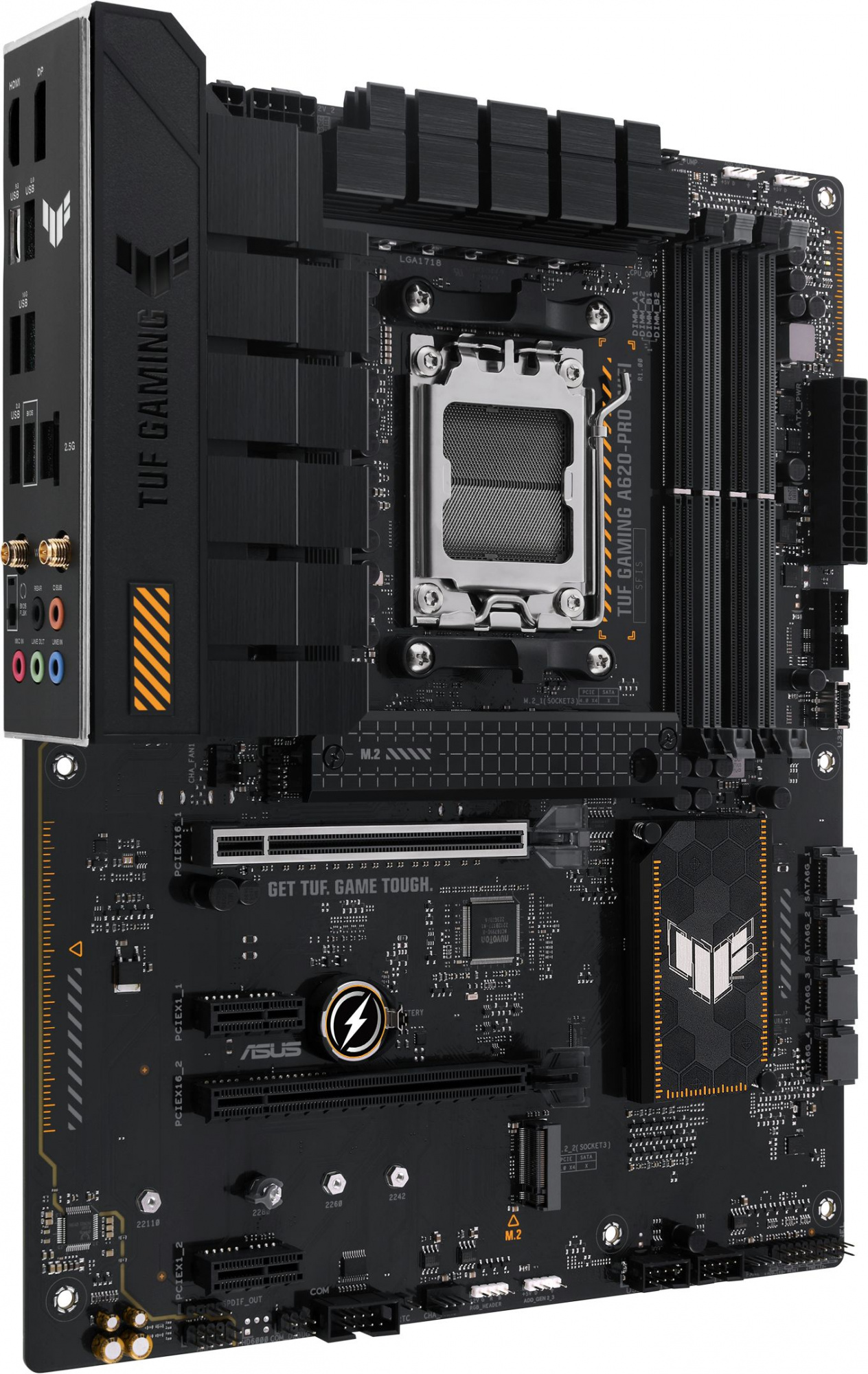 Материнская плата Asus TUF GAMING A620-PRO WIFI Socket AM5 AMD A620 4xDDR5 ATX AC`97 8ch(7.1) 2.5Gg RAID+HDMI+DP — изображение 3