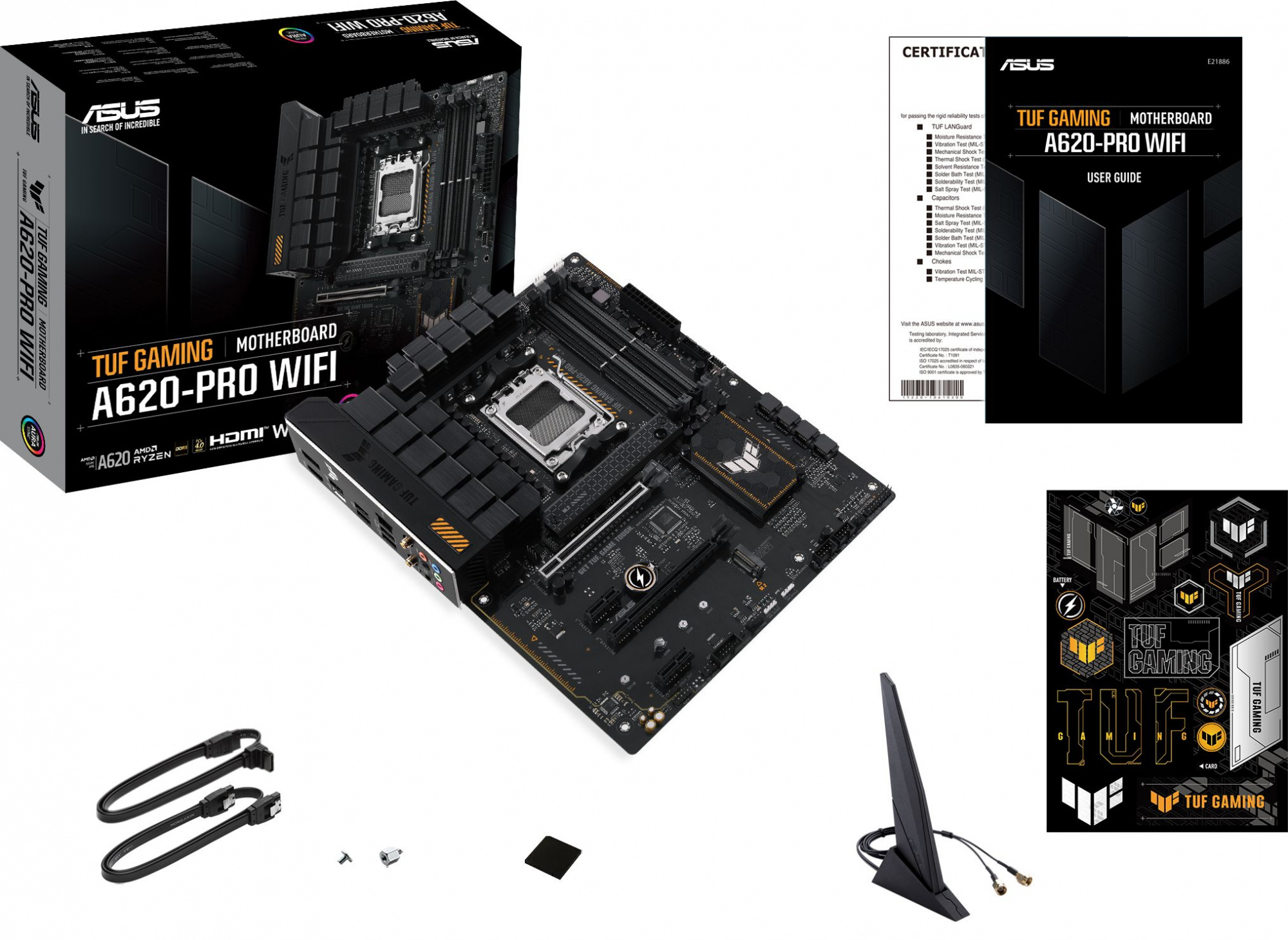 Материнская плата Asus TUF GAMING A620-PRO WIFI Socket AM5 AMD A620 4xDDR5 ATX AC`97 8ch(7.1) 2.5Gg RAID+HDMI+DP — изображение 4
