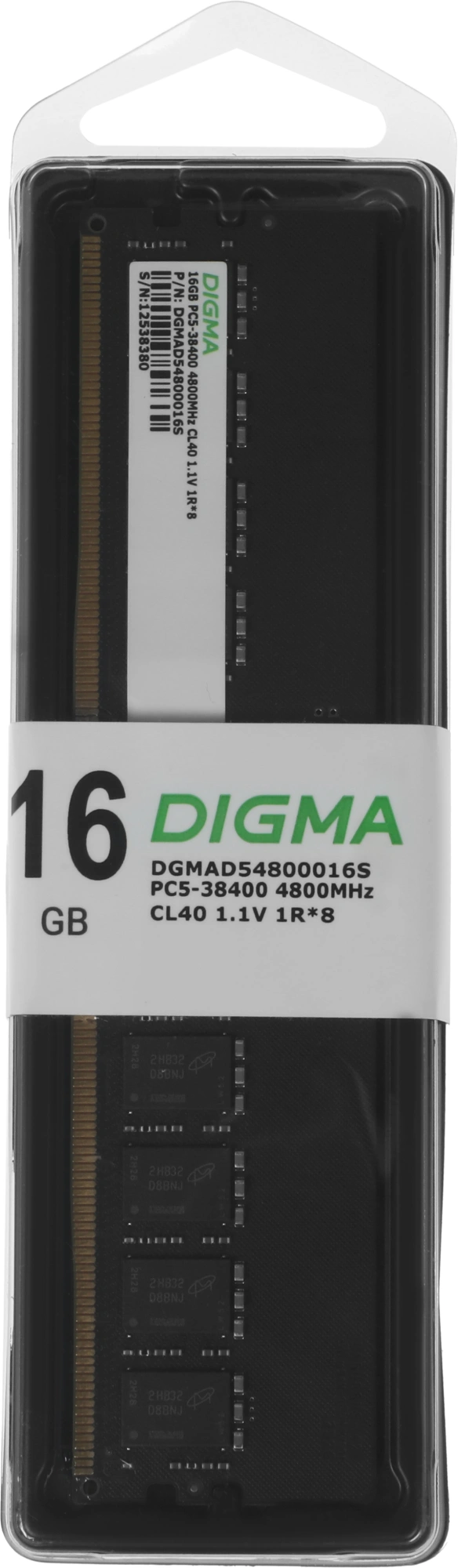 Память DDR5 16Gb 4800MHz Digma DGMAD54800016S RTL PC5-38400 CL40 DIMM 288-pin 1.1В single rank Ret — изображение 10