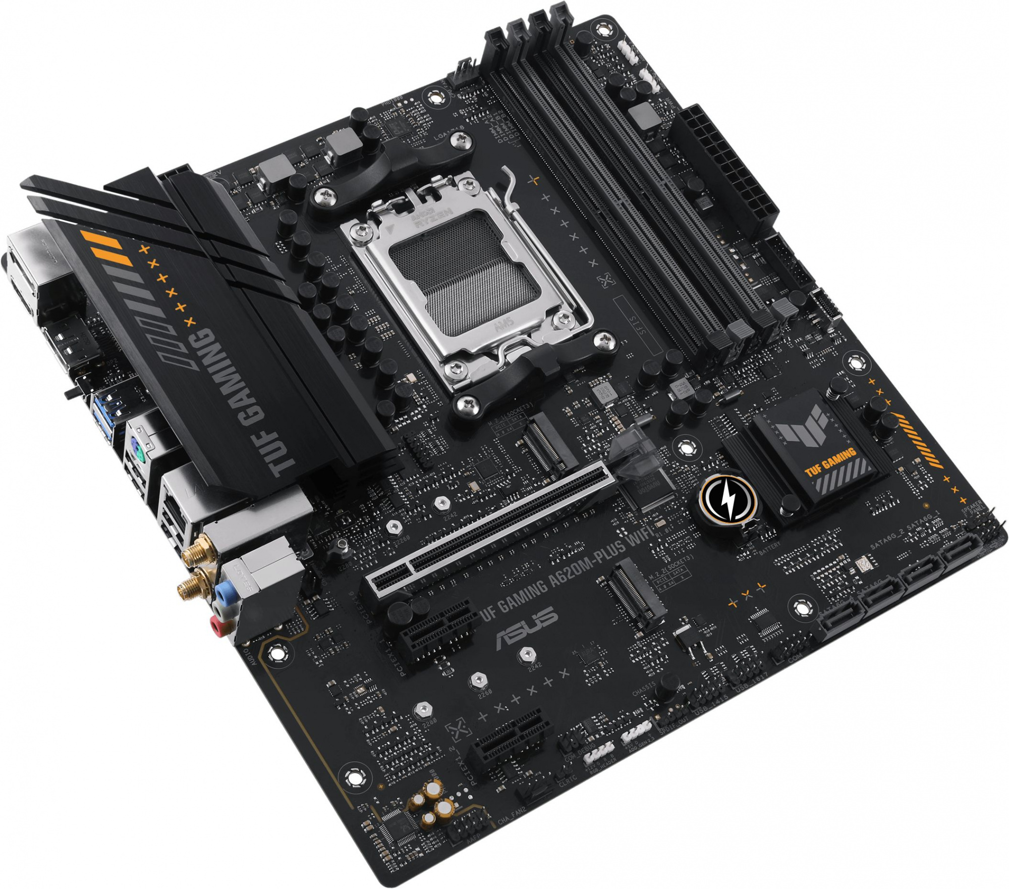 Материнская плата Asus TUF GAMING A620M-PLUS WIFI Socket AM5 AMD A620 4xDDR5 mATX AC`97 8ch(7.1) 2.5Gg RAID+HDMI+DP — изображение 6