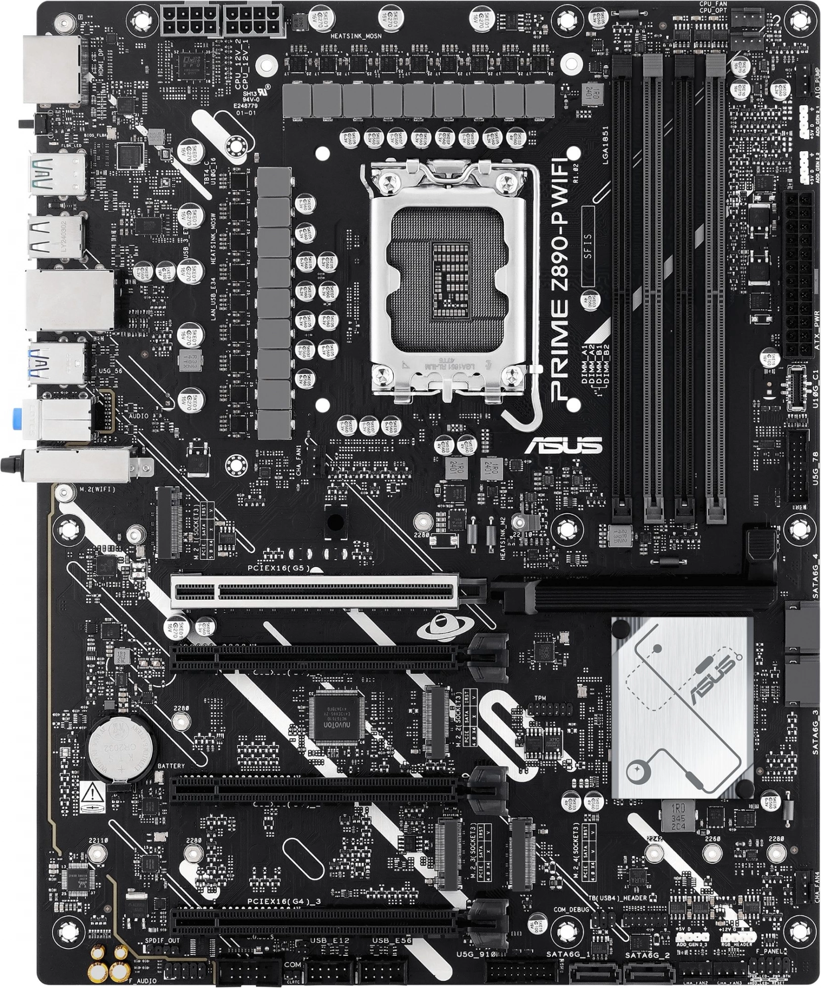 Материнская плата Asus PRIME Z890-P WIFI Soc-1851 Intel Z890 4xDDR5 ATX AC`97 8ch(7.1) 2.5Gg RAID+HDMI+DP — изображение 8