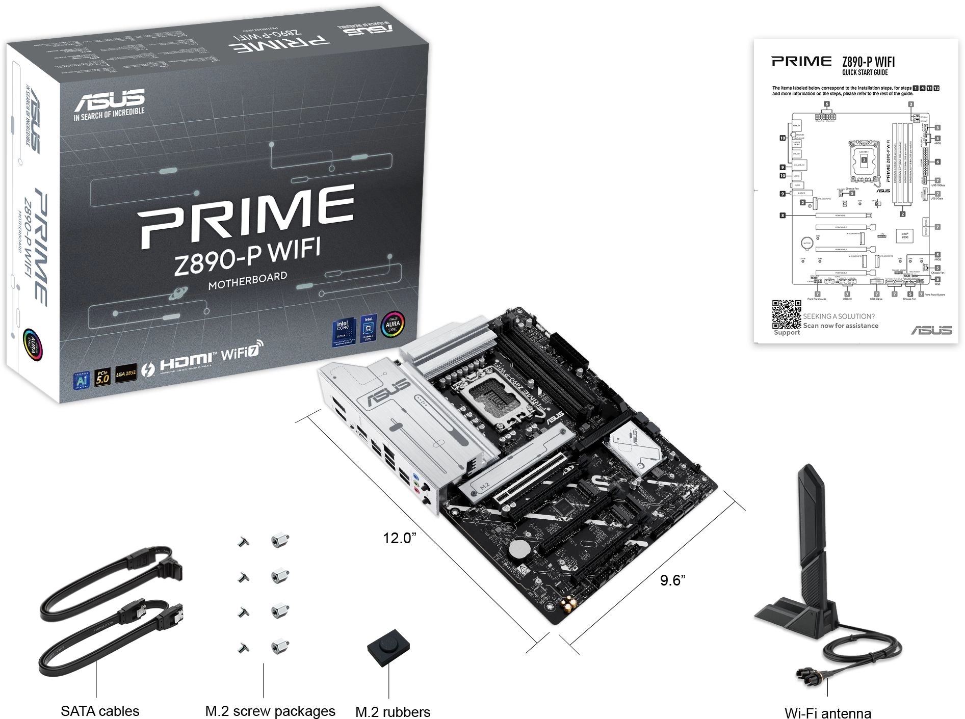 Материнская плата Asus PRIME Z890-P WIFI Soc-1851 Intel Z890 4xDDR5 ATX AC`97 8ch(7.1) 2.5Gg RAID+HDMI+DP — изображение 13
