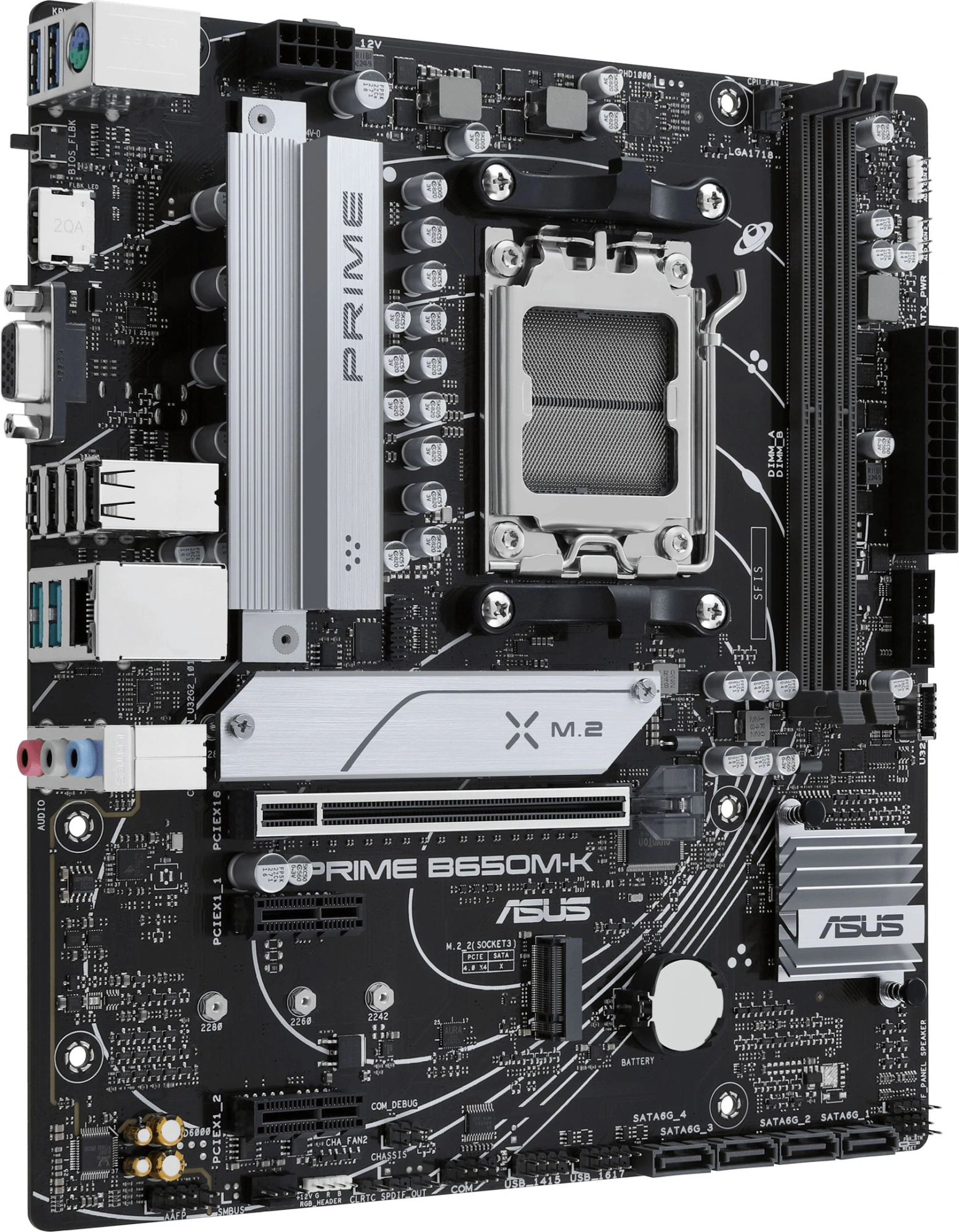 Материнская плата Asus PRIME B650M-K Socket AM5 AMD B650 2xDDR5 mATX AC`97 8ch(7.1) 2.5Gg RAID+VGA+HDMI — изображение 2