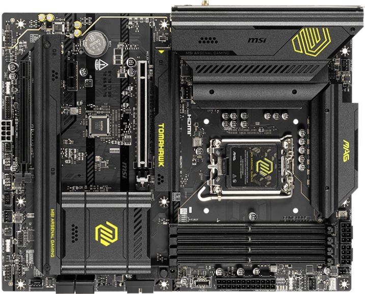 Материнская плата MSI MAG B860 TOMAHAWK WIFI Soc-1851 Intel B860 4xDDR5 ATX AC`97 8ch(7.1) 5Gigabit RAID+HDMI+DP