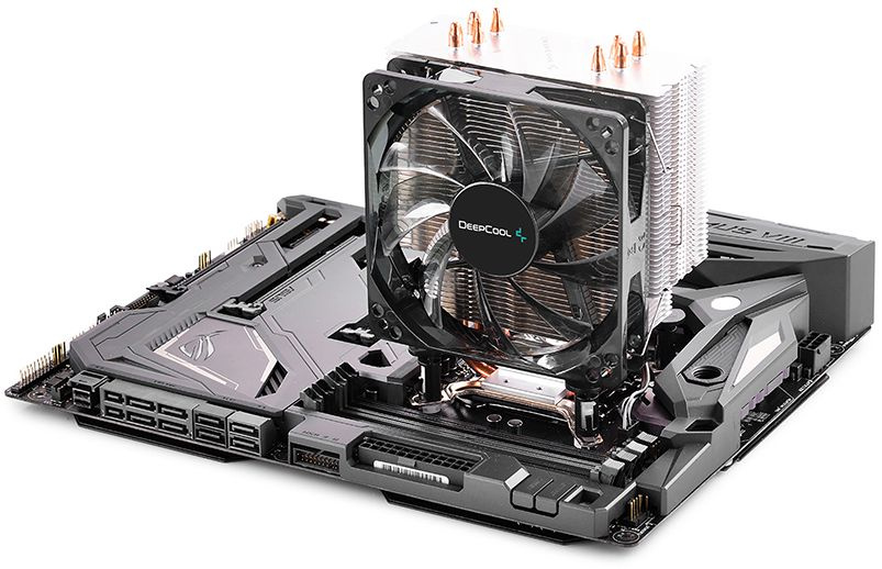 Устройство охлаждения(кулер) Deepcool Gammaxx 400 Blue Basic одноцветная Soc-AM5/AM4/1200/1700/1851 черный 4-pin 18-30dB Al+Cu 130W 640gr Ret (DP-MCH4-GMX400P-BL) — изображение 7