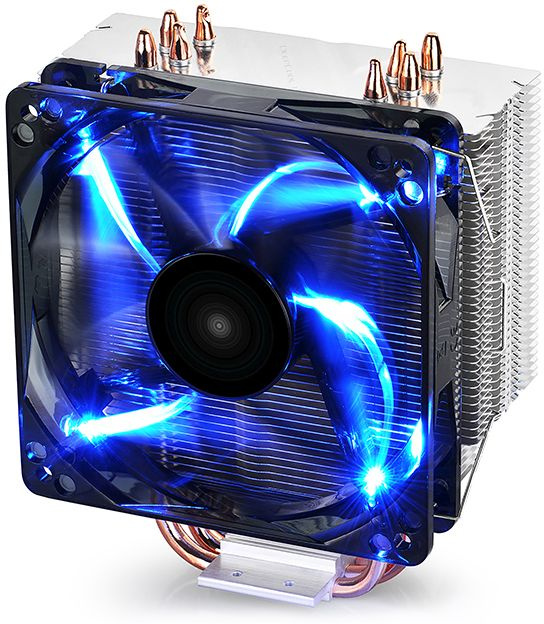 Устройство охлаждения(кулер) Deepcool Gammaxx 400 Blue Basic одноцветная Soc-AM5/AM4/1200/1700/1851 черный 4-pin 18-30dB Al+Cu 130W 640gr Ret (DP-MCH4-GMX400P-BL) — изображение 2