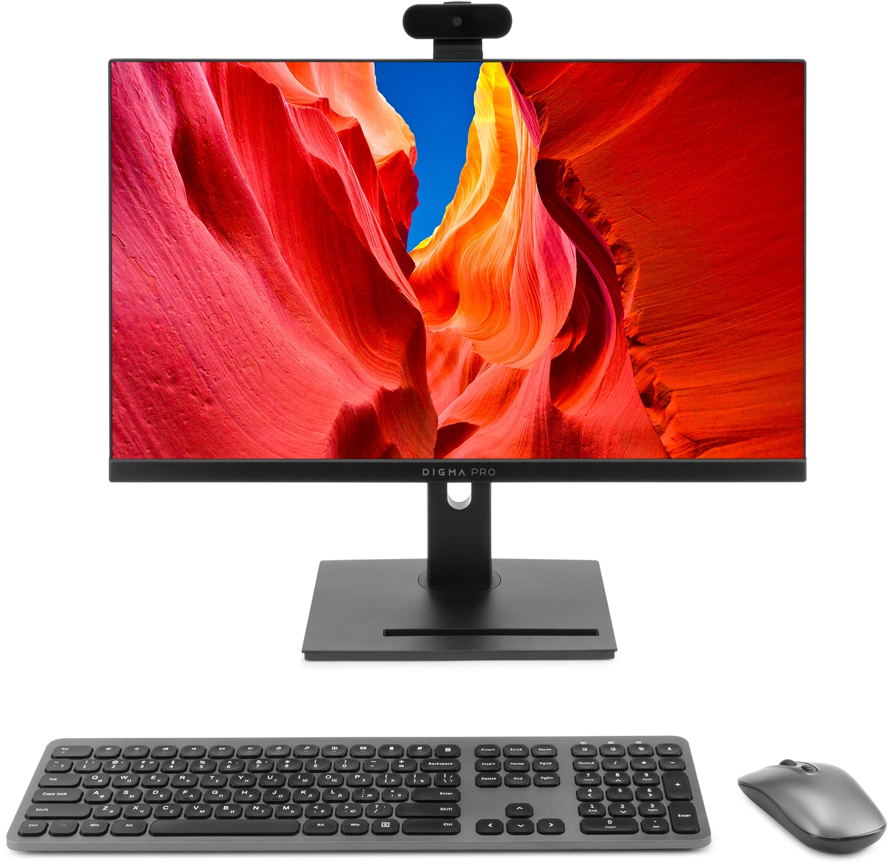 Моноблок Digma Pro Vision 23.8" Full HD i5 1235U (1.3) 16Gb SSD512Gb Iris Xe CR Windows 11 Pro Eth WiFi BT 90W клавиатура мышь Cam черный 1920x1080