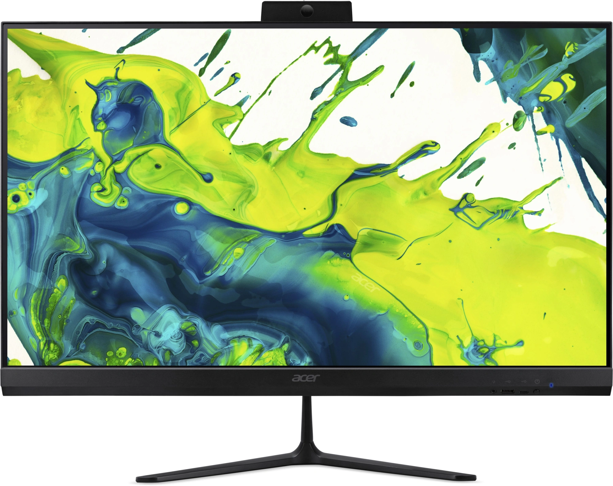 Моноблок Acer Aspire C24B-GARL 23.8" Full HD Core Ultra 7 255U (1.7) 16Gb SSD512Gb Graphics Eshell GbitEth WiFi BT клавиатура мышь Cam черный 1920x1080