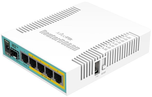 Роутер MikroTik hEX PoE (RB960PGS) 10/100/1000BASE-TX/SFP белый — изображение 2
