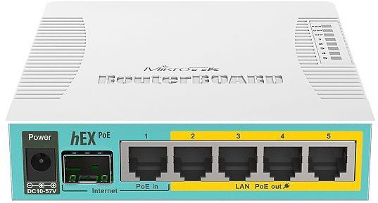 Роутер MikroTik hEX PoE (RB960PGS) 10/100/1000BASE-TX/SFP белый — изображение 3