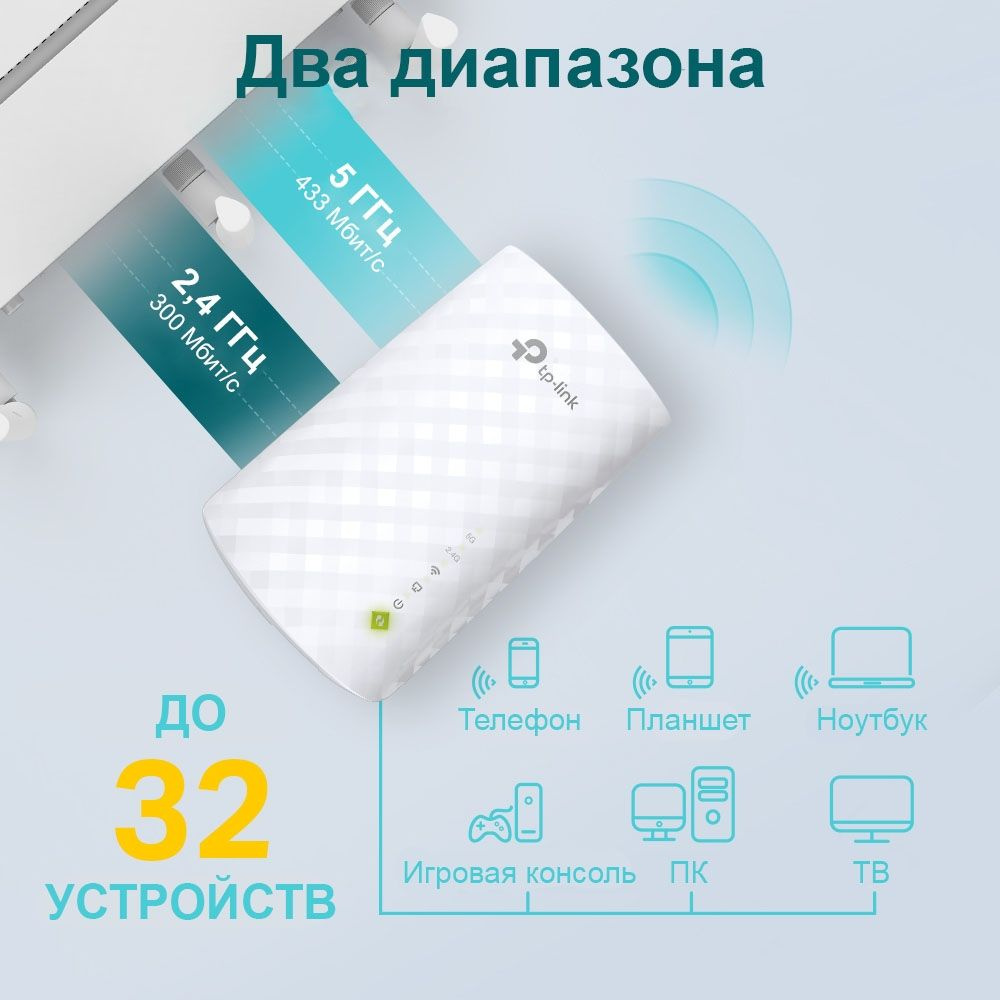 Повторитель беспроводного сигнала TP-Link RE220 AC750 10/100BASE-TX белый — изображение 5