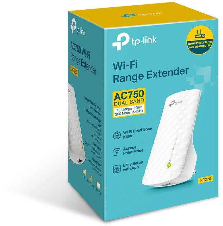 Повторитель беспроводного сигнала TP-Link RE220 AC750 10/100BASE-TX белый — изображение 4