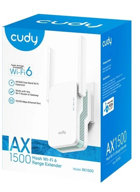 Повторитель беспроводного сигнала Cudy RE1500 AX1500 10/100BASE-TX/Wi-Fi белый — изображение 5