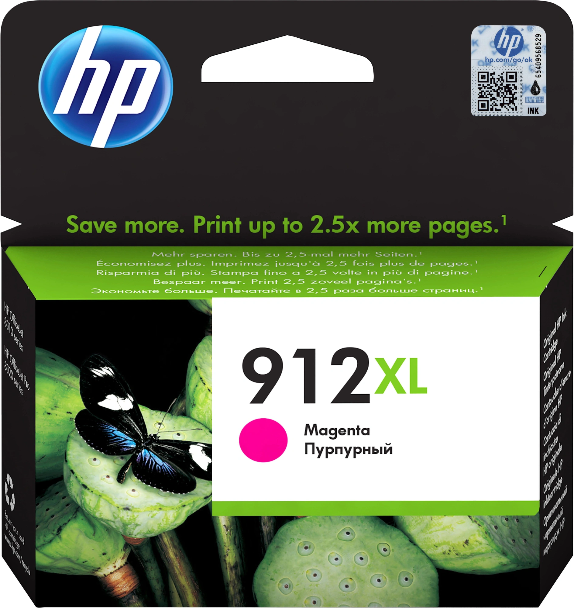 Картридж струйный HP 912XL 3YL82AE пурпурный (825стр.) для HP OfficeJet 801x/802x