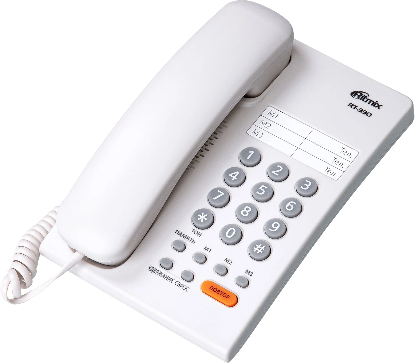 Телефон проводной Ritmix RT-330 белый