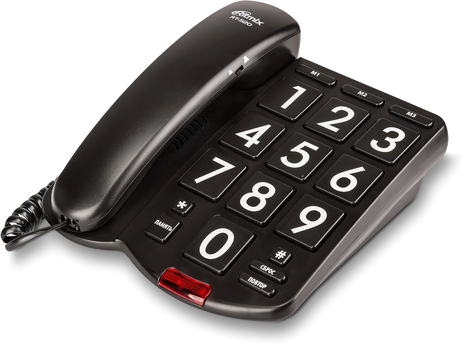 Телефон проводной Ritmix RT-520 черный