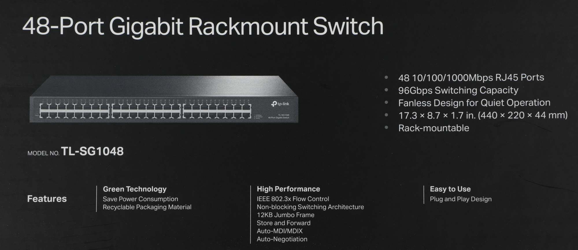 Коммутатор TP-Link TL-SG1048 (L2) 48x1Гбит/с неуправляемый — изображение 5