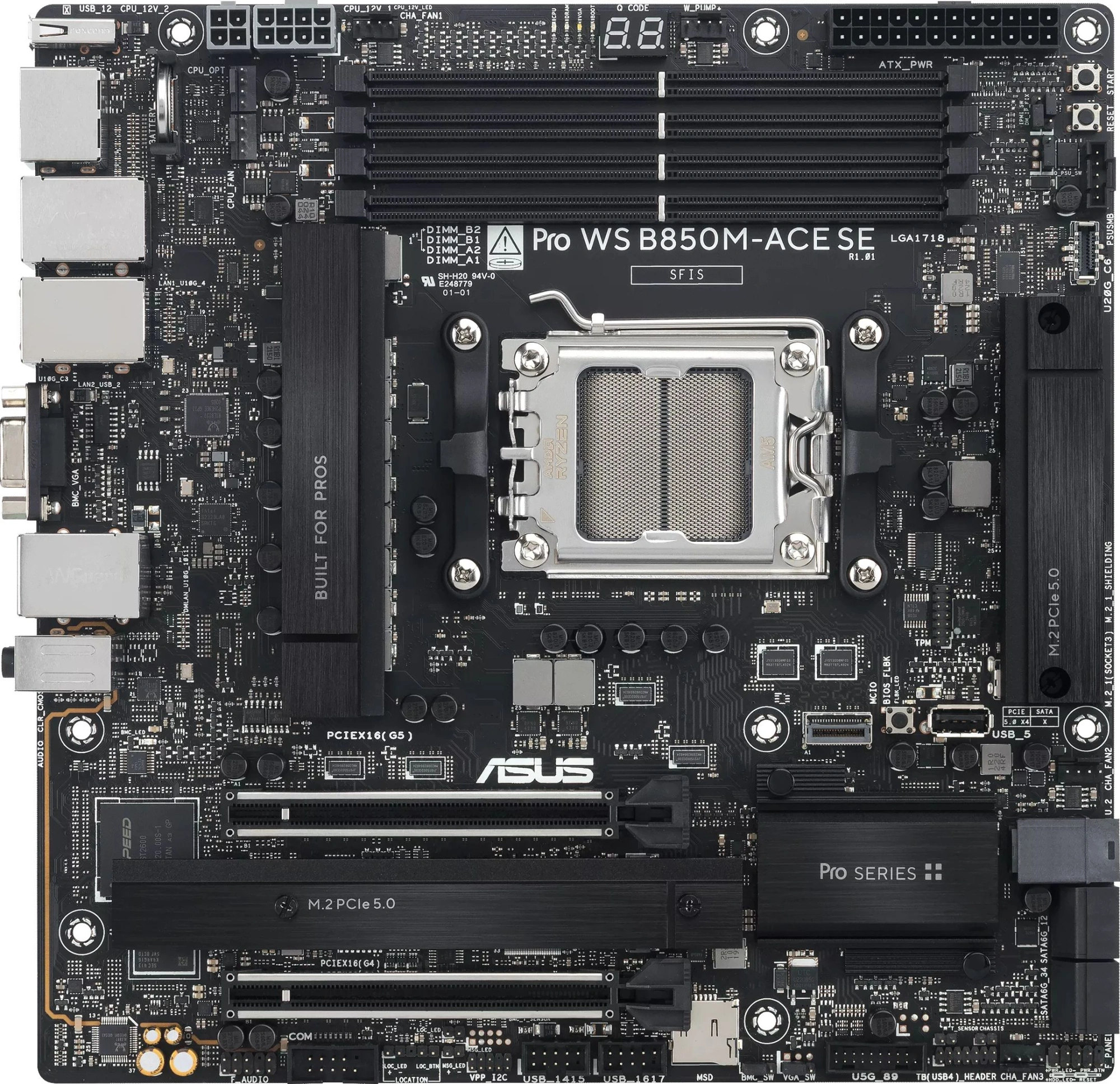 Материнская плата Asus PRO WS B850M-ACE SE Socket AM5 AMD B850 mATX AC`97 8ch(7.1) 1x10G/1х2,5G/1xGigabit RAID+VGA+HDMI+DP