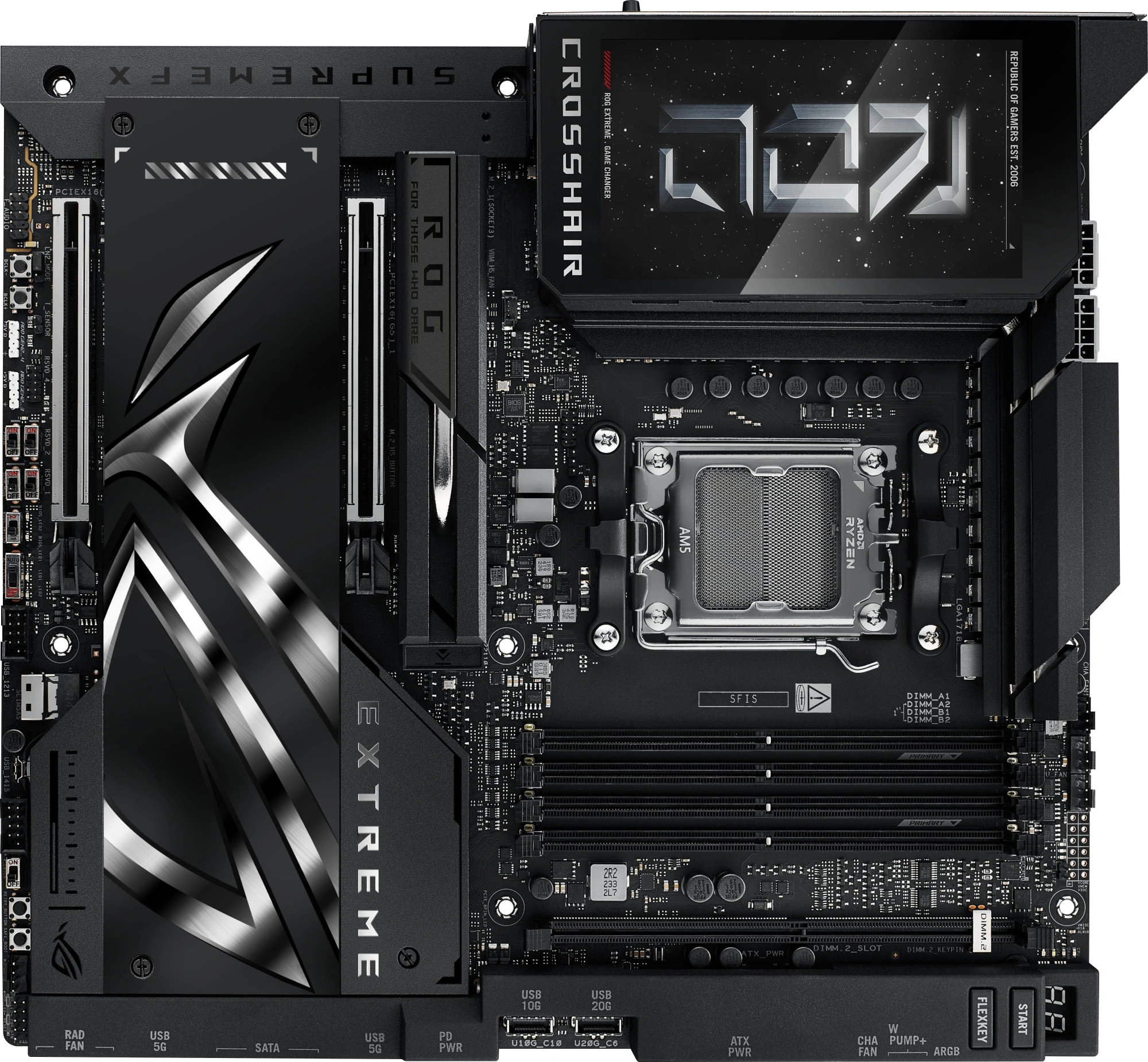 Материнская плата Asus ROG CROSSHAIR X870E EXTREME Socket AM5 AMD X870E 4xDDR5 ATX AC`97 8ch(7.1) 1 x 10Gigabit + 1 x 5Gigabit RAID+HDMI