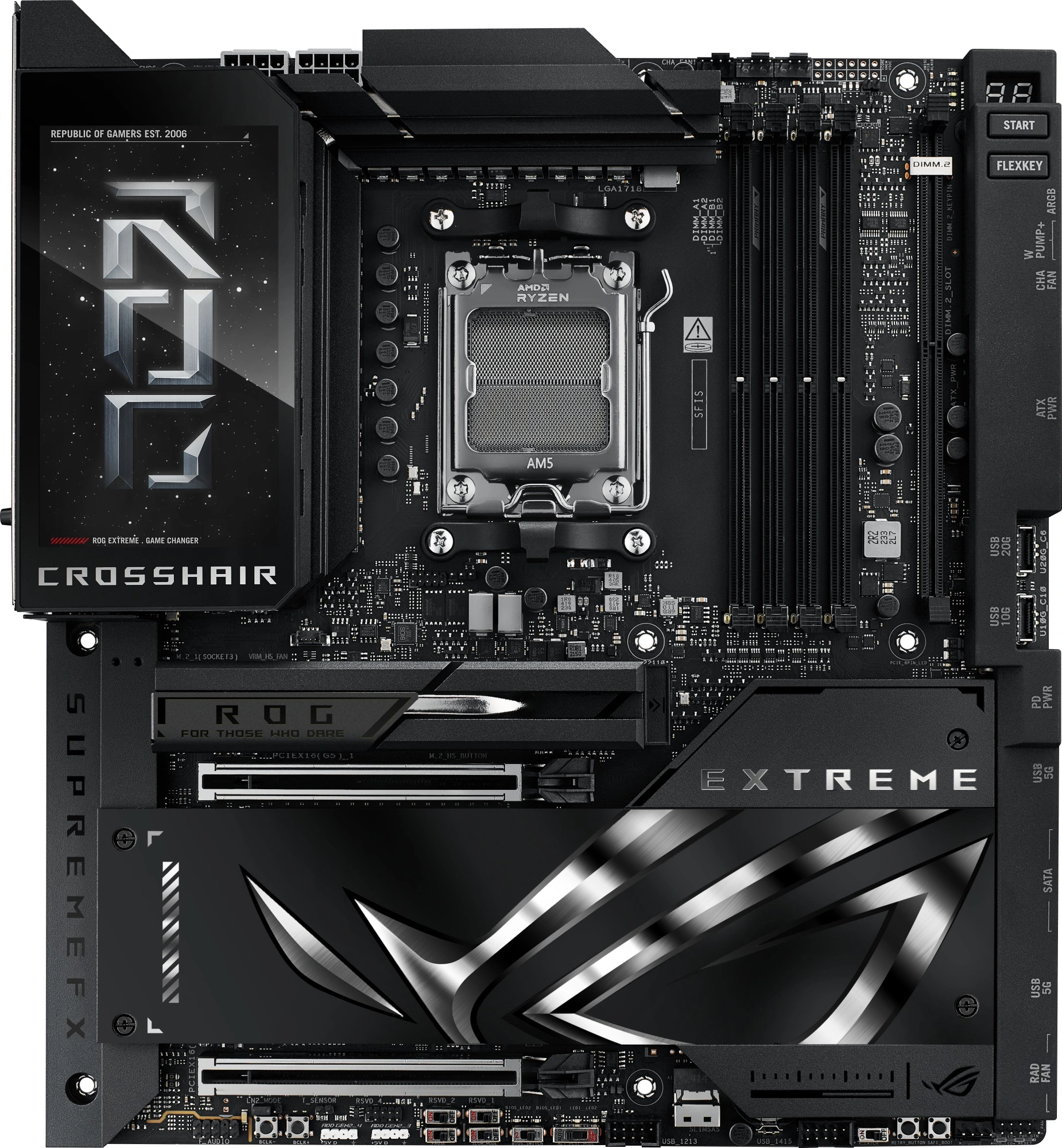 Материнская плата Asus ROG CROSSHAIR X870E EXTREME Socket AM5 AMD X870E 4xDDR5 ATX AC`97 8ch(7.1) 1 x 10Gigabit + 1 x 5Gigabit RAID+HDMI — изображение 2