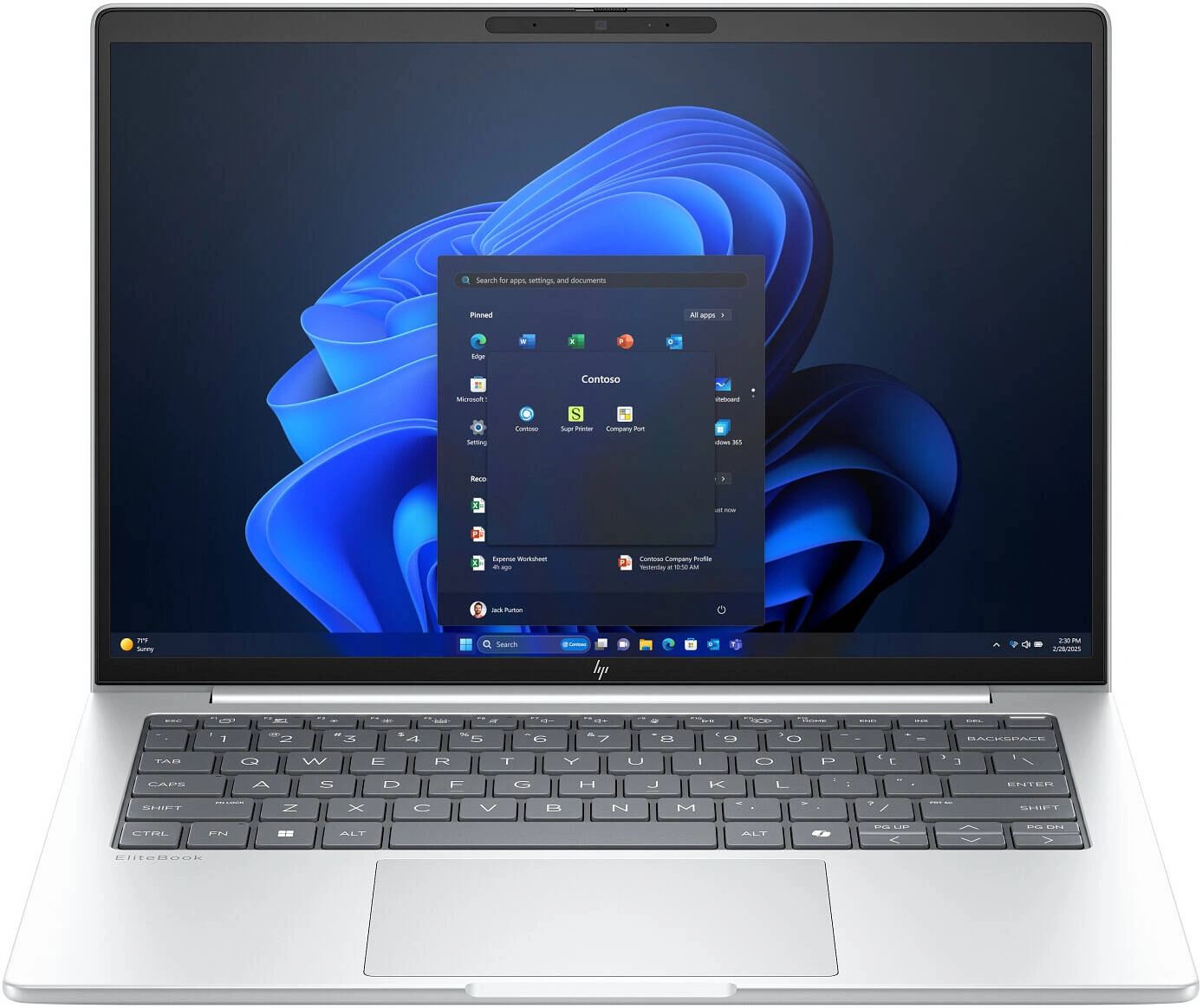 Ноутбук HP EliteBook 8 G1a Ryzen 7 PRO 250 16Gb SSD512Gb ATI Radeon 780M 14" IPS WUXGA (1920x1200) Windows 11 Pro 64 silver WiFi BT Cam (C03QHUT)