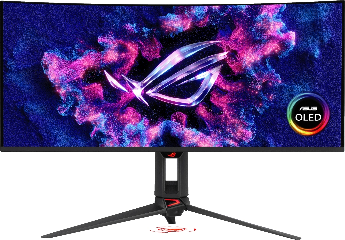 Монитор Asus 34" ROG Swift PG34WCDN черный QD OLED LED 21:9 HDMI матовая HAS Piv 1300cd 178гр/178гр 3440x1440 360Hz FreeSync Premium Pro DP Quad 2K (1440p) USB 8.3кг