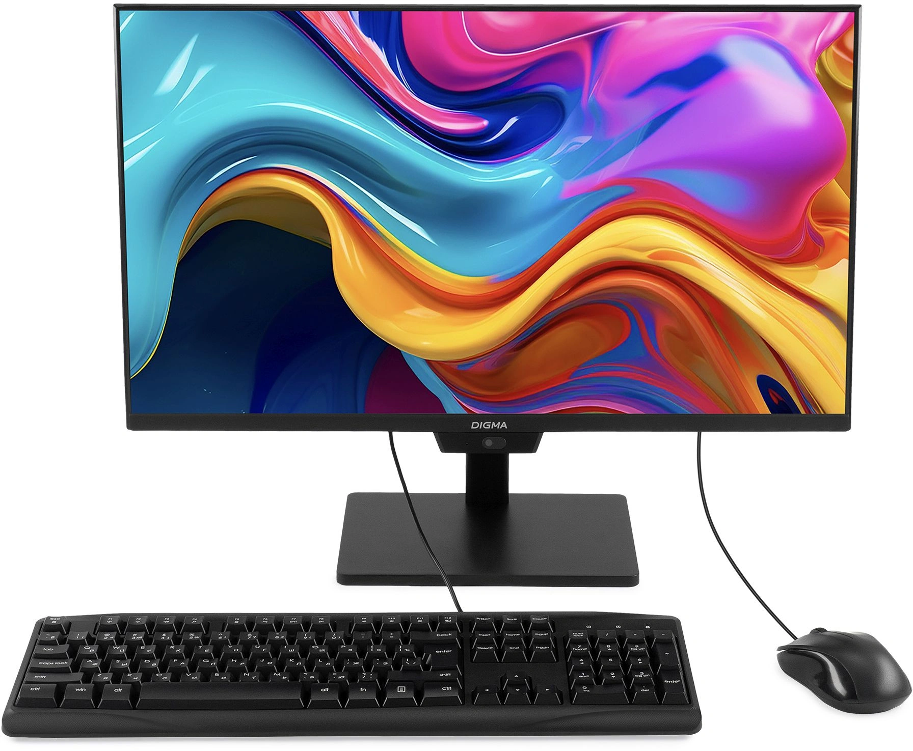 Моноблок Digma Action 23.8" Full HD Ryzen 5 3500U (2.1) 8Gb SSD256Gb UHDG CR Windows 11 Pro GbitEth WiFi BT 60W клавиатура мышь Cam черный 1920x1080