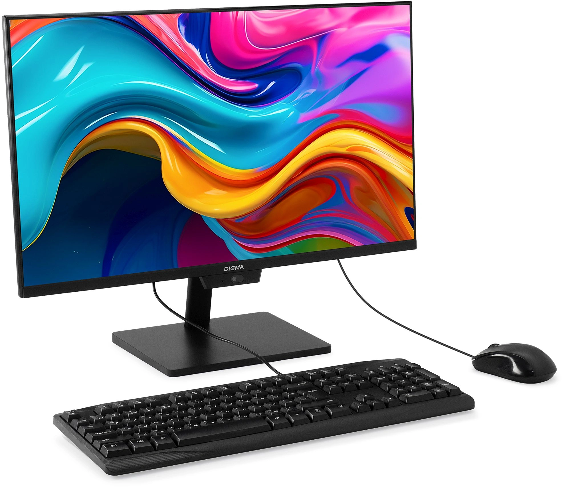 Моноблок Digma Action 23.8" Full HD Ryzen 5 3500U (2.1) 8Gb SSD256Gb UHDG CR Windows 11 Pro GbitEth WiFi BT 60W клавиатура мышь Cam черный 1920x1080 — изображение 2